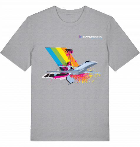 Aviation Flugzeug T-Shirt "Embraer Phenom Summer Style" Mid Heather Grey für Piloten, Crews, Kinder & Planespotter made by SUPERSONIC aero 4U