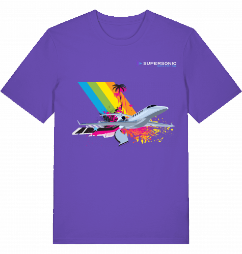 Aviation Flugzeug T-Shirt "Embraer Phenom Summer Style" Purple Love für Piloten, Crews, Kinder & Planespotter made by SUPERSONIC aero 4U