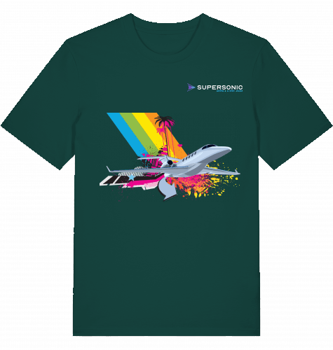 Aviation Flugzeug T-Shirt "Embraer Phenom Summer Style" Glazed Green für Piloten, Crews, Kinder & Planespotter made by SUPERSONIC aero 4U