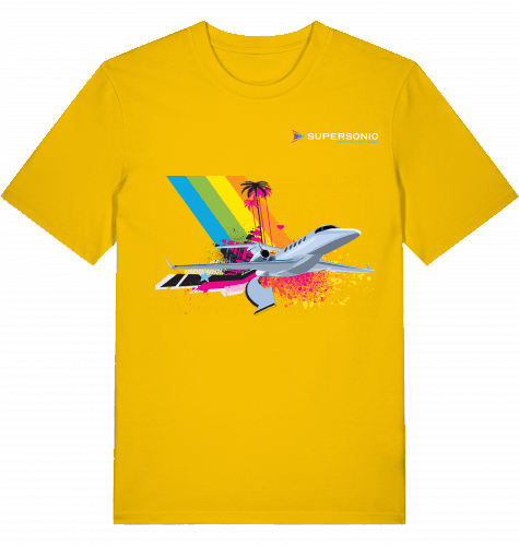 Aviation Flugzeug T-Shirt "Embraer Phenom Summer Style" Spectra Yellow für Piloten, Crews, Kinder & Planespotter made by SUPERSONIC aero 4U