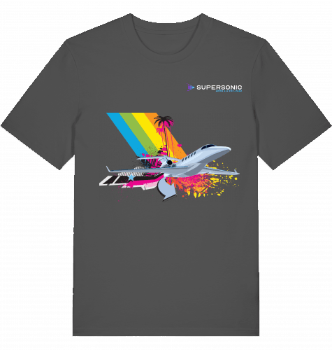 Aviation Flugzeug T-Shirt "Embraer Phenom Summer Style" Anthracite für Piloten, Crews, Kinder & Planespotter made by SUPERSONIC aero 4U