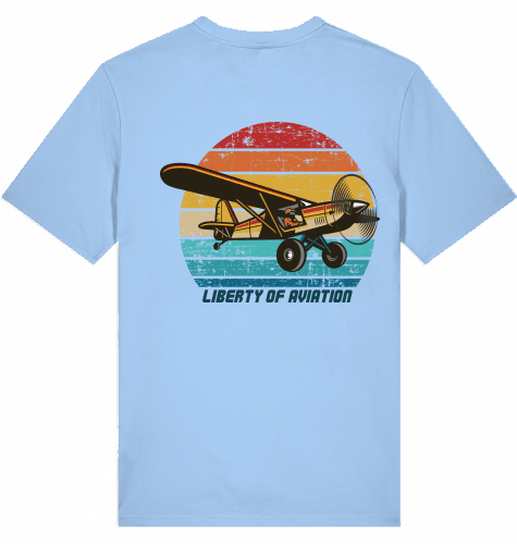 Aviation Flugzeug T-Shirt Piper Cup "Liberty of Aviation" Blue Soul für Piloten, Crews, Kinder & Planespotter made by SUPERSONIC aero 4U
