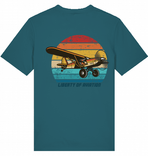 Aviation Flugzeug T-Shirt Piper Cup "Liberty of Aviation" Stargazer für Piloten, Crews, Kinder & Planespotter made by SUPERSONIC aero 4U