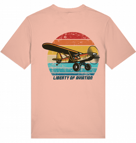 Aviation Flugzeug T-Shirt Piper Cup "Liberty of Aviation" Fraiche Peche für Piloten, Crews, Kinder & Planespotter made by SUPERSONIC aero 4U