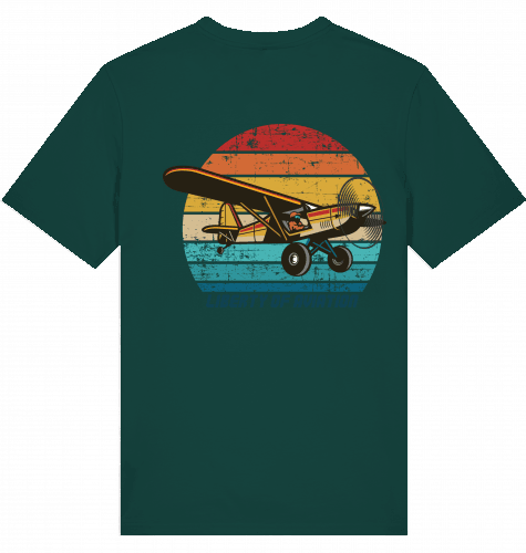 Aviation Flugzeug T-Shirt Piper Cup "Liberty of Aviation" Glazed Green für Piloten, Crews, Kinder & Planespotter made by SUPERSONIC aero 4U