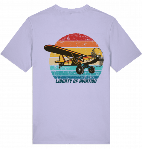 Aviation Flugzeug T-Shirt Piper Cup "Liberty of Aviation" Lavender für Piloten, Crews, Kinder & Planespotter made by SUPERSONIC aero 4U