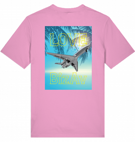 Aviation Flugzeug T-Shirt "Love BizAv" Business Aviation, Jetset Shirt Bubble Pink für Piloten, Crews, Kinder & Planespotter made by SUPERSONIC aero 4U