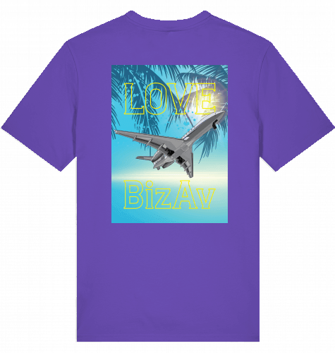 Aviation Flugzeug T-Shirt "Love BizAv" Business Aviation, Jetset Shirt Purple Love für Piloten, Crews, Kinder & Planespotter made by SUPERSONIC aero 4U