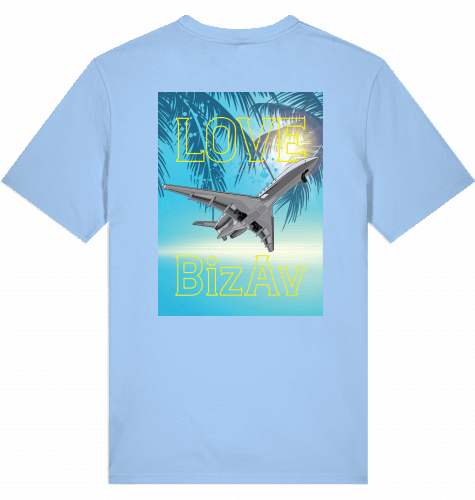 Aviation Flugzeug T-Shirt "Love BizAv" Business Aviation, Jetset Shirt Blue Soul für Piloten, Crews, Kinder & Planespotter made by SUPERSONIC aero 4U