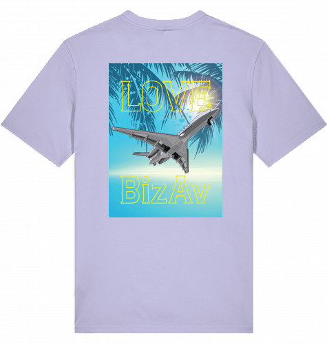 Aviation Flugzeug T-Shirt "Love BizAv" Business Aviation, Jetset Shirt Lavender für Piloten, Crews, Kinder & Planespotter made by SUPERSONIC aero 4U