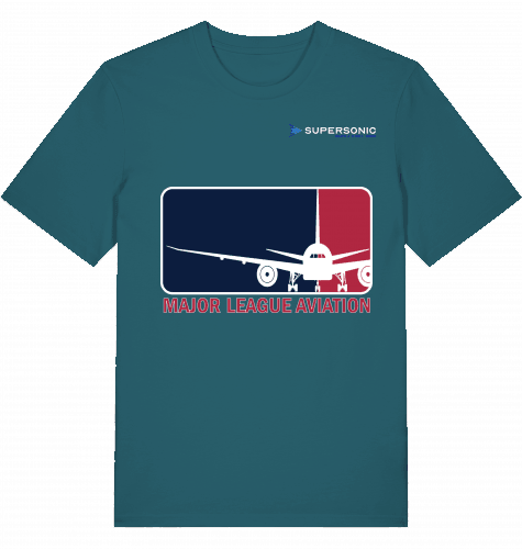 Aviation Flugzeug T-Shirt "Major League Aviation" Boeing 777 Stargazer für Piloten, Crews, Kinder & Planespotter made by SUPERSONIC aero 4U