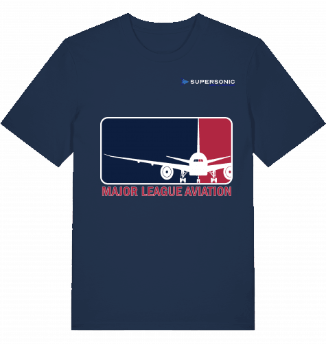 Aviation Flugzeug T-Shirt "Major League Aviation" Boeing 777 French Navy für Piloten, Crews, Kinder & Planespotter made by SUPERSONIC aero 4U
