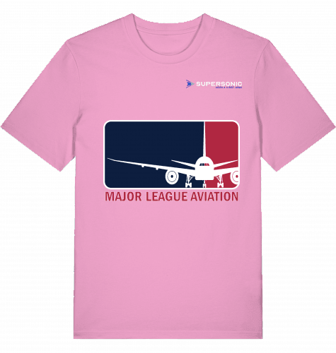 Aviation Flugzeug T-Shirt "Major League Aviation" Boeing 777 Bubble Pink für Piloten, Crews, Kinder & Planespotter made by SUPERSONIC aero 4U