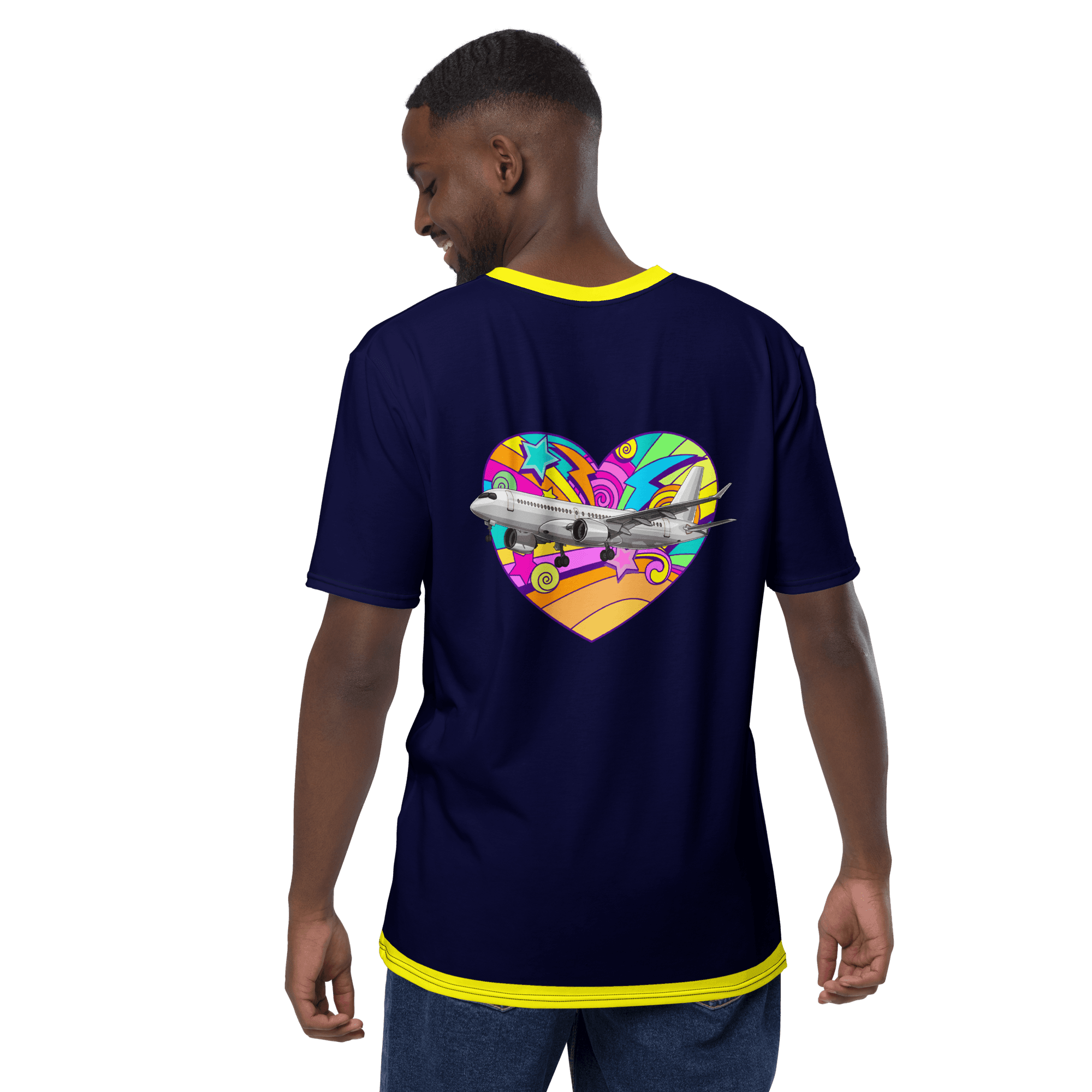 Aviation Flugzeug T-Shirt "Airbus A220 Heart" Airbuslovers (Fullprint) für Piloten, Crews, Kinder & Planespotter made by SUPERSONIC aero 4U