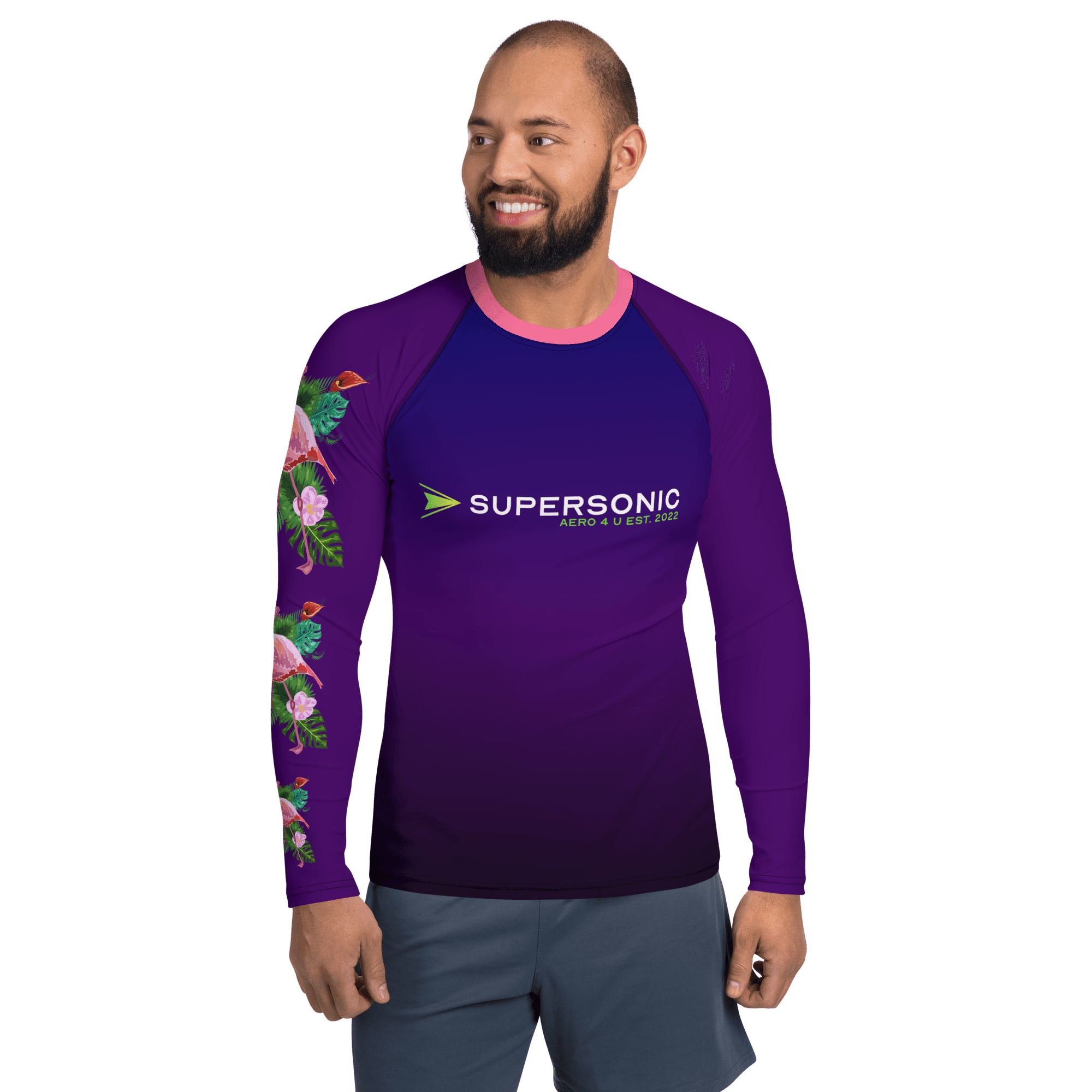 Aviation MEN Schwimm- & Sonnenschutz Shirt "Carribean Summer" AOP All Over Print für Piloten, Crews, Kinder & Planespotter made by SUPERSONIC aero 4U