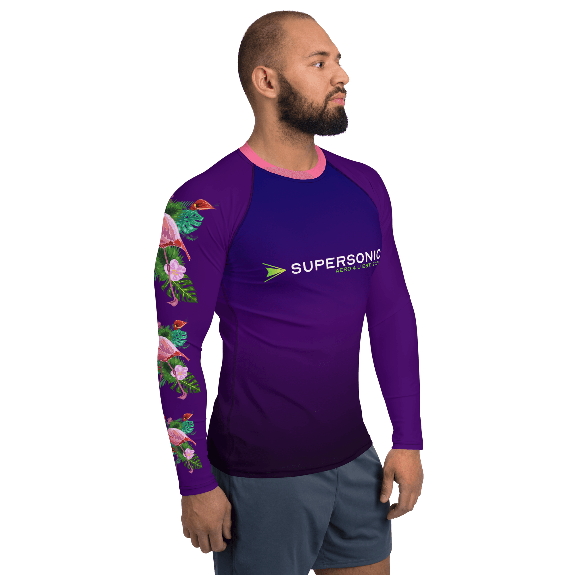 Aviation MEN Schwimm- & Sonnenschutz Shirt "Carribean Summer" AOP All Over Print für Piloten, Crews, Kinder & Planespotter made by SUPERSONIC aero 4U