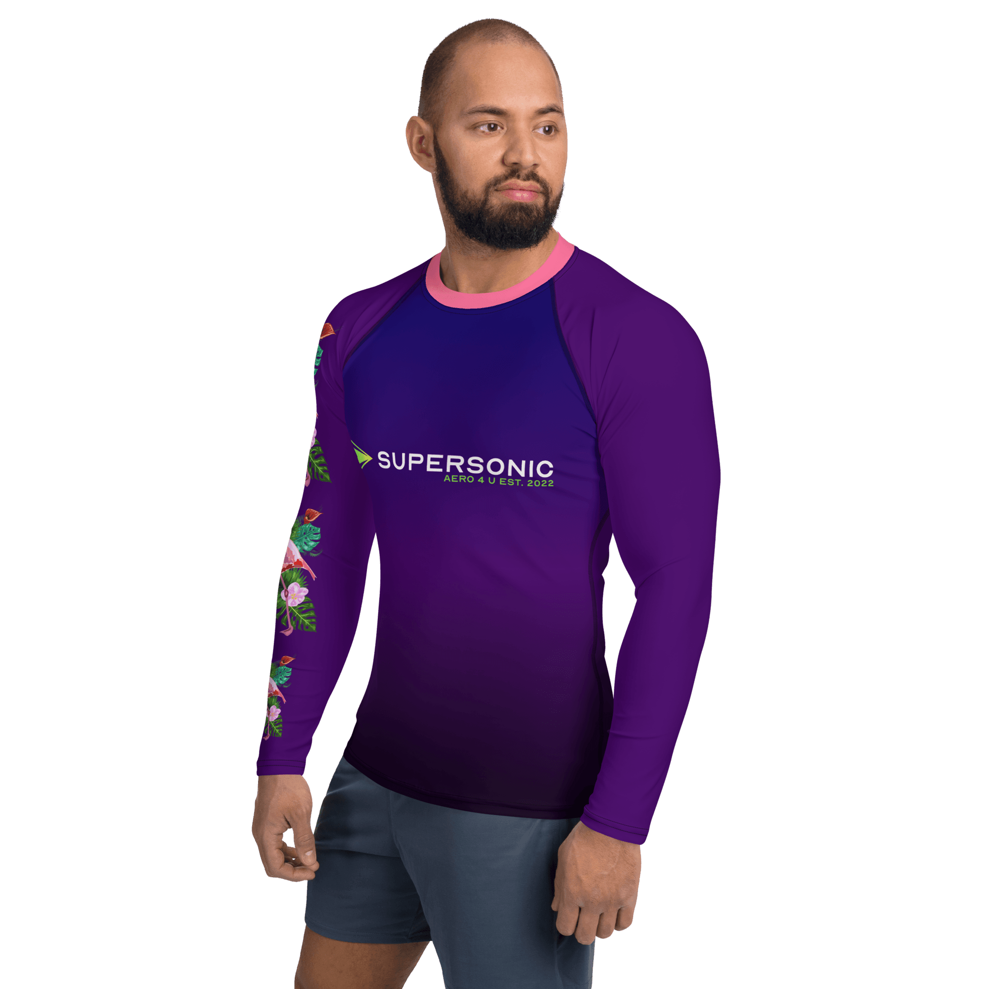 Aviation MEN Schwimm- & Sonnenschutz Shirt "Carribean Summer" AOP All Over Print für Piloten, Crews, Kinder & Planespotter made by SUPERSONIC aero 4U