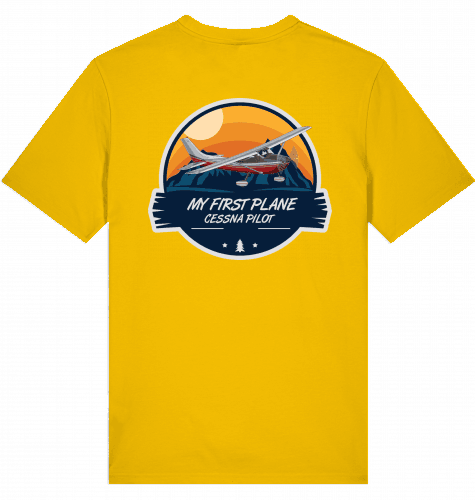 Aviation Flugzeug T-Shirt "My first Plane Cessna 172" Piloten Shirt Spectra Yellow für Piloten, Crews, Kinder & Planespotter made by SUPERSONIC aero 4U