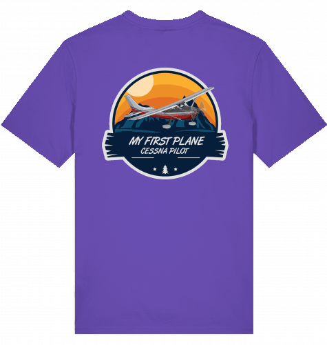 Aviation Flugzeug T-Shirt "My first Plane Cessna 172" Piloten Shirt Purple Love für Piloten, Crews, Kinder & Planespotter made by SUPERSONIC aero 4U