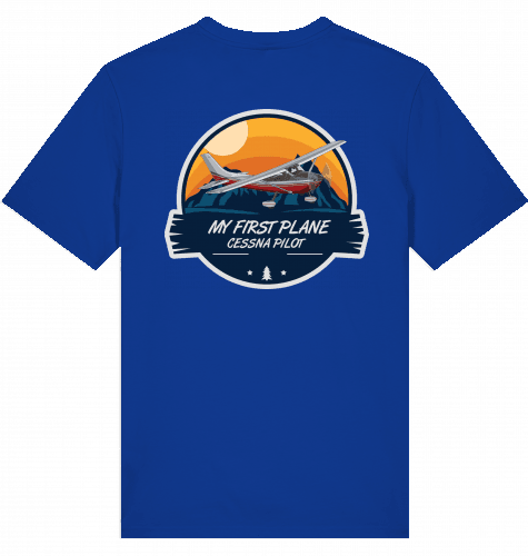 Aviation Flugzeug T-Shirt "My first Plane Cessna 172" Piloten Shirt Worker Blue für Piloten, Crews, Kinder & Planespotter made by SUPERSONIC aero 4U