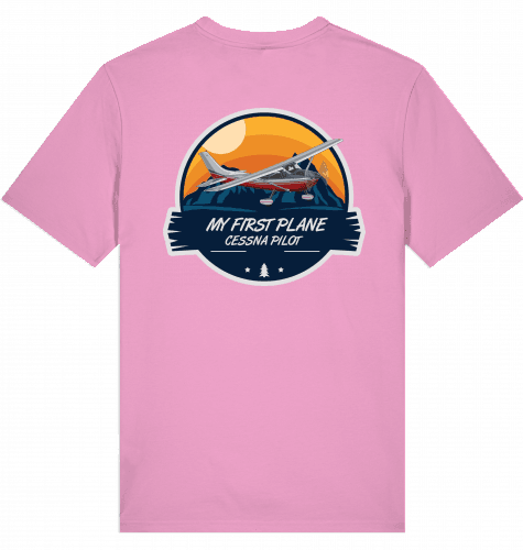 Aviation Flugzeug T-Shirt "My first Plane Cessna 172" Piloten Shirt Bubble Pink für Piloten, Crews, Kinder & Planespotter made by SUPERSONIC aero 4U