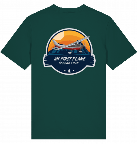 Aviation Flugzeug T-Shirt "My first Plane Cessna 172" Piloten Shirt Glazed Green für Piloten, Crews, Kinder & Planespotter made by SUPERSONIC aero 4U