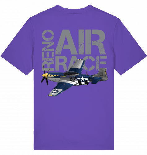 Aviation T-Shirt "Reno Air Race" Mustang P-51 Flugzeug Purple Love für Piloten, Crews, Kinder & Planespotter made by SUPERSONIC aero 4U