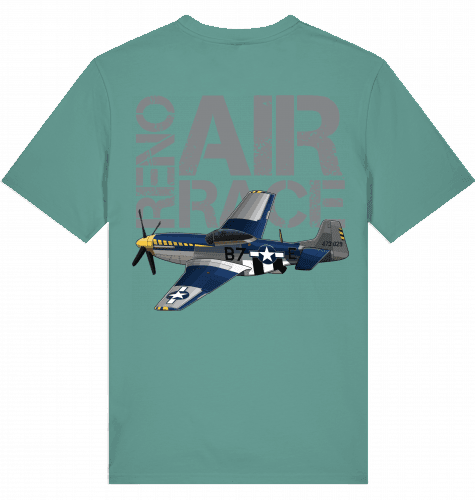 Aviation T-Shirt "Reno Air Race" Mustang P-51 Flugzeug Green Bay für Piloten, Crews, Kinder & Planespotter made by SUPERSONIC aero 4U