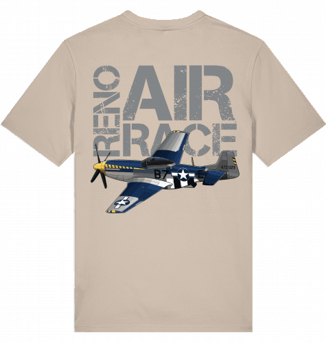 Aviation T-Shirt "Reno Air Race" Mustang P-51 Flugzeug Desert Dust für Piloten, Crews, Kinder & Planespotter made by SUPERSONIC aero 4U