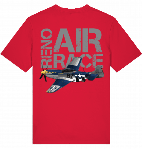 Aviation T-Shirt "Reno Air Race" Mustang P-51 Flugzeug Red für Piloten, Crews, Kinder & Planespotter made by SUPERSONIC aero 4U