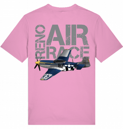 Aviation T-Shirt "Reno Air Race" Mustang P-51 Flugzeug Bubble Pink für Piloten, Crews, Kinder & Planespotter made by SUPERSONIC aero 4U