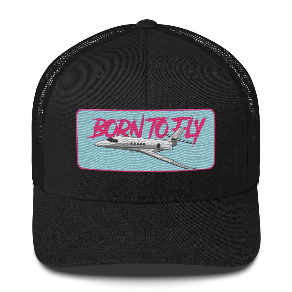 Aviation Born to Fly Trucker Cap - Premium Aviation Kappe für Piloten & Luftfahrt-Enthusiasten Black für Piloten, Crews, Kinder & Planespotter made by SUPERSONIC aero 4U