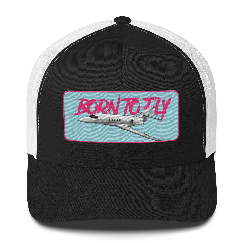 Aviation Born to Fly Trucker Cap - Premium Aviation Kappe für Piloten & Luftfahrt-Enthusiasten Black White für Piloten, Crews, Kinder & Planespotter made by SUPERSONIC aero 4U