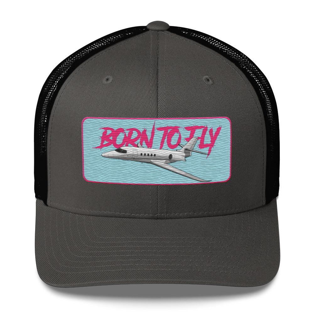 Aviation Born to Fly Trucker Cap - Premium Aviation Kappe für Piloten & Luftfahrt-Enthusiasten Charcoal Black für Piloten, Crews, Kinder & Planespotter made by SUPERSONIC aero 4U