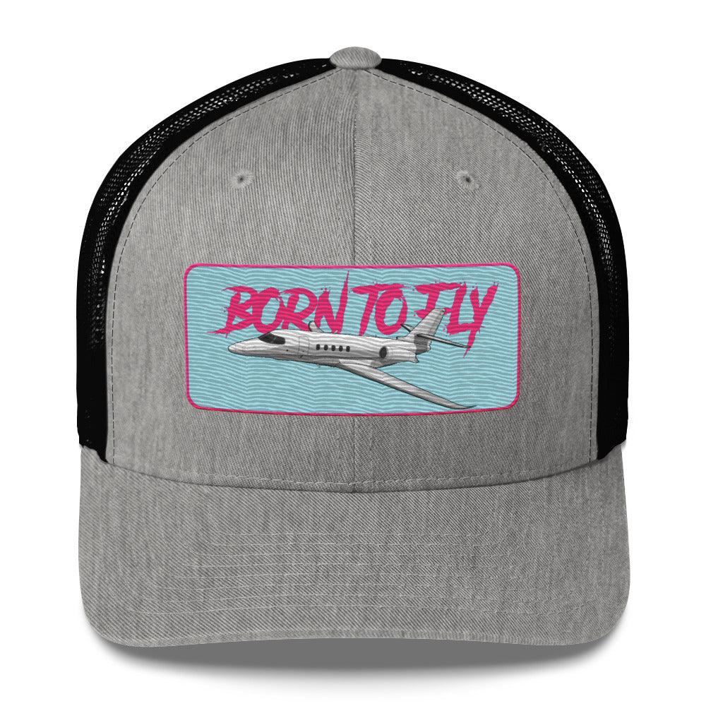 Aviation Born to Fly Trucker Cap - Premium Aviation Kappe für Piloten & Luftfahrt-Enthusiasten Heather Black für Piloten, Crews, Kinder & Planespotter made by SUPERSONIC aero 4U