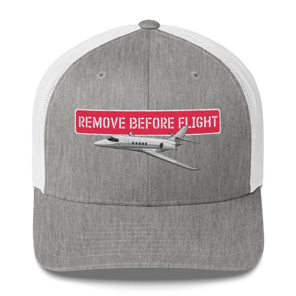 Aviation Aviation Trucker Cap - Premium Piloten Kappe "Remove before Flight" Heather Grey White für Piloten, Crews, Kinder & Planespotter made by SUPERSONIC aero 4U