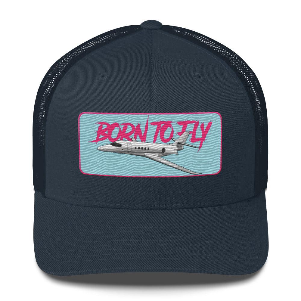 Aviation Born to Fly Trucker Cap - Premium Aviation Kappe für Piloten & Luftfahrt-Enthusiasten Navy für Piloten, Crews, Kinder & Planespotter made by SUPERSONIC aero 4U