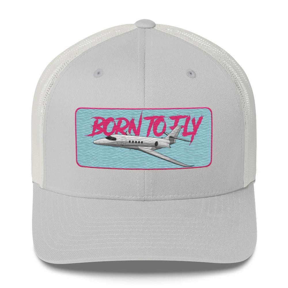 Aviation Born to Fly Trucker Cap - Premium Aviation Kappe für Piloten & Luftfahrt-Enthusiasten Silver für Piloten, Crews, Kinder & Planespotter made by SUPERSONIC aero 4U