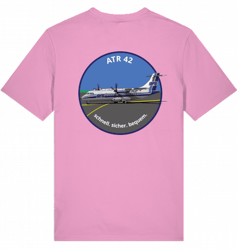 Aviation Flugzeug T-Shirt "RFG Regionalflug DTM" ATR-42 Bubble Pink für Piloten, Crews, Kinder & Planespotter made by SUPERSONIC aero 4U