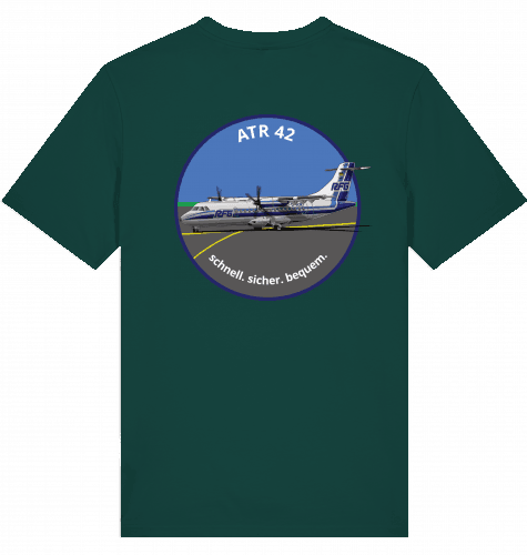 Aviation Flugzeug T-Shirt "RFG Regionalflug DTM" ATR-42 Glazed Green für Piloten, Crews, Kinder & Planespotter made by SUPERSONIC aero 4U