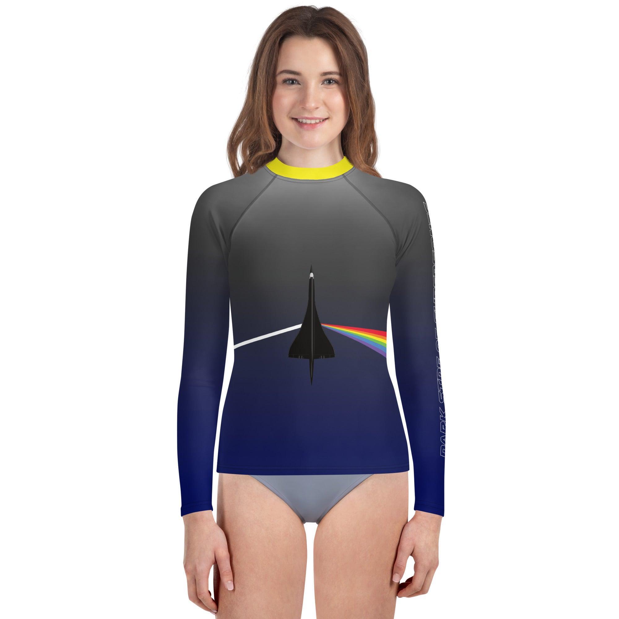 Aviation SCHWIMM- UND SONNENSCHUTZSHIRT FÜR JUGENDLICHE UNISEX "DARK SIDE OF SUPERSONIC" AOP ALL OVER PRINT 20 für Piloten, Crews, Kinder & Planespotter made by SUPERSONIC aero 4U