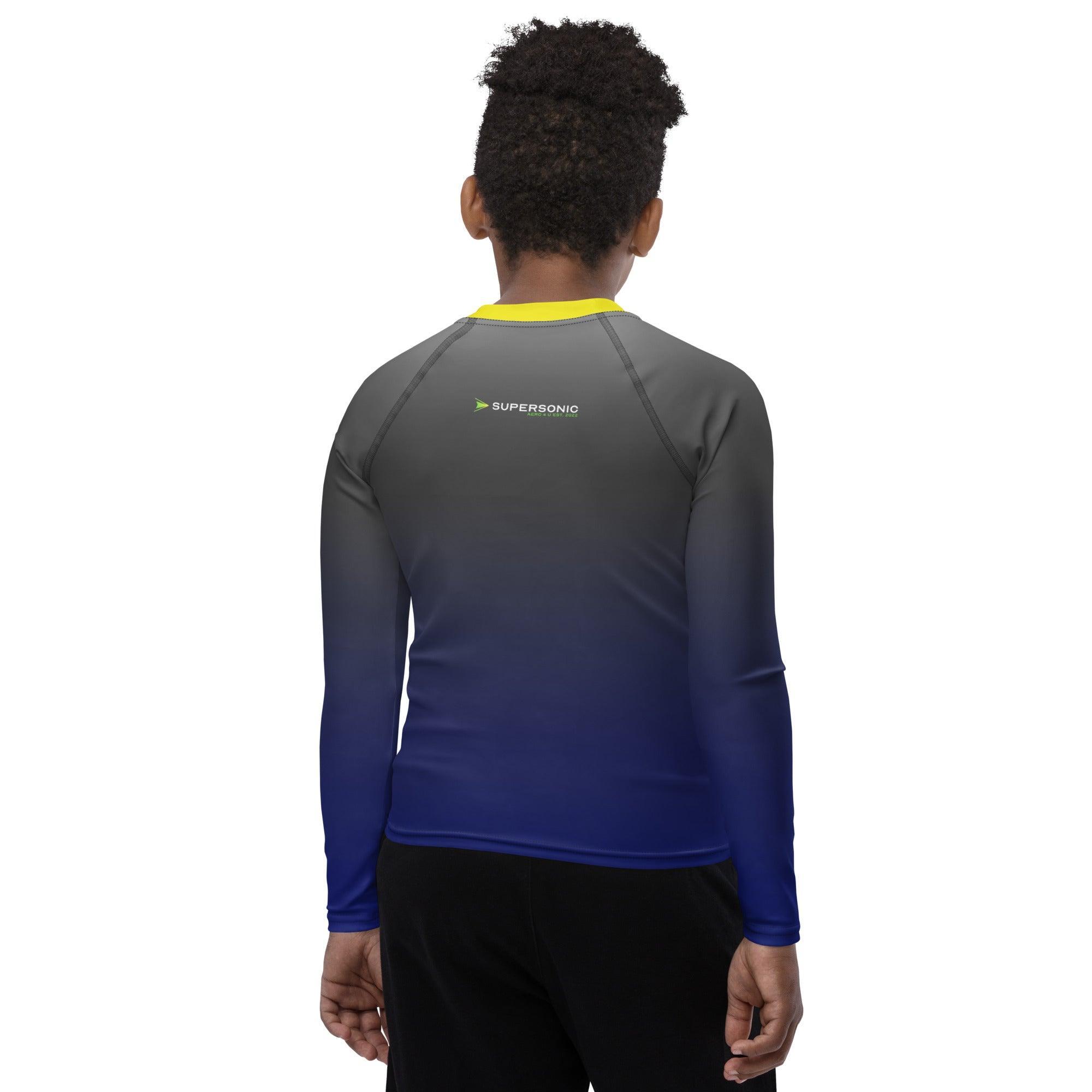 Aviation SCHWIMM- UND SONNENSCHUTZSHIRT FÜR JUGENDLICHE UNISEX "DARK SIDE OF SUPERSONIC" AOP ALL OVER PRINT für Piloten, Crews, Kinder & Planespotter made by SUPERSONIC aero 4U