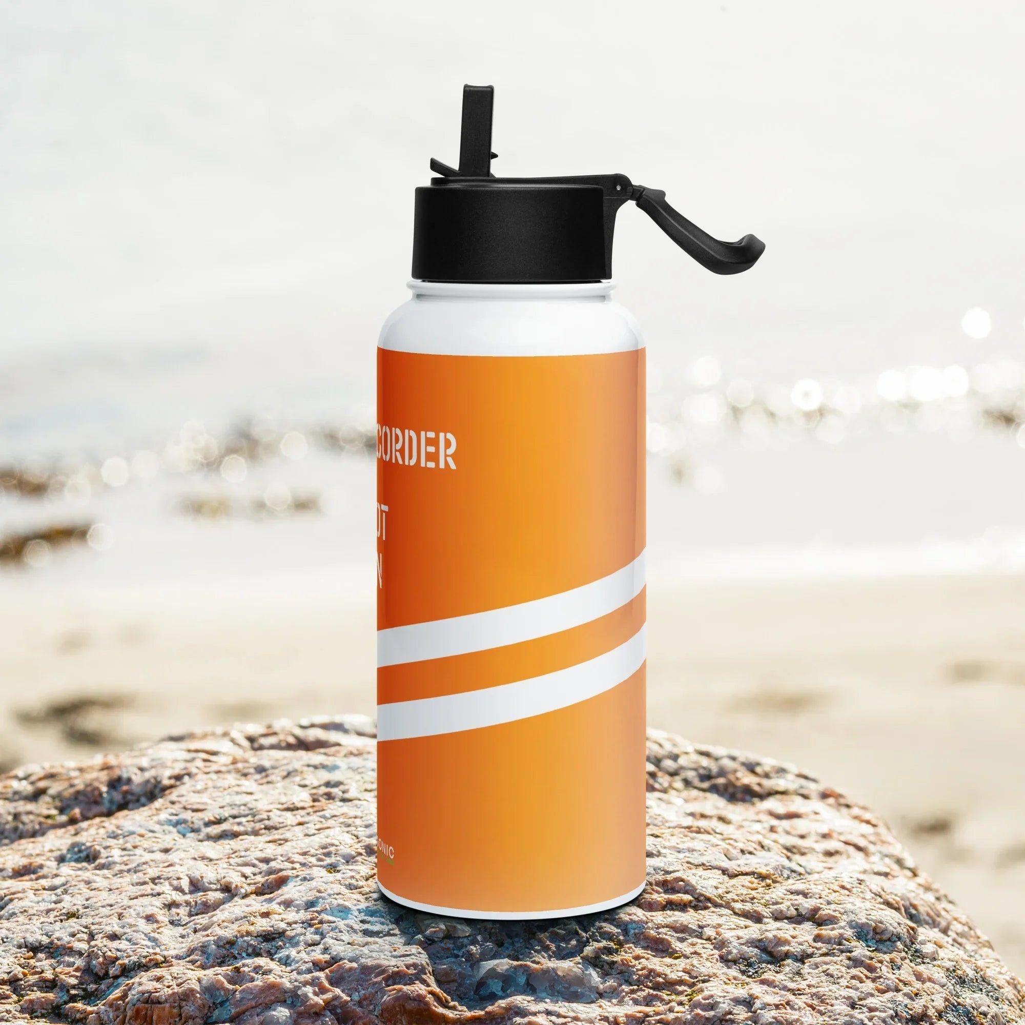 Aviation Edelstahl Trinkflasche mit Strohhalm "Flight Data Recorder" für Piloten, Crews, Kinder & Planespotter made by SUPERSONIC aero 4U