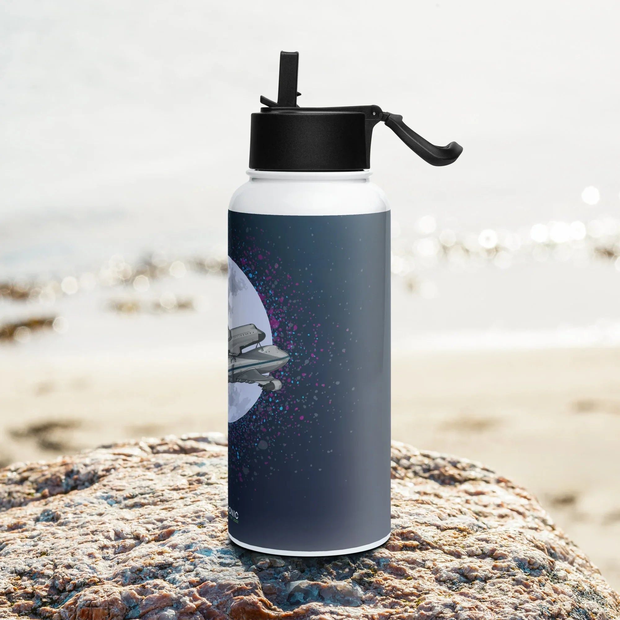 Aviation Edelstahl Trinkflasche mit Strohhalm "Boeing 747" für Piloten, Crews, Kinder & Planespotter made by SUPERSONIC aero 4U