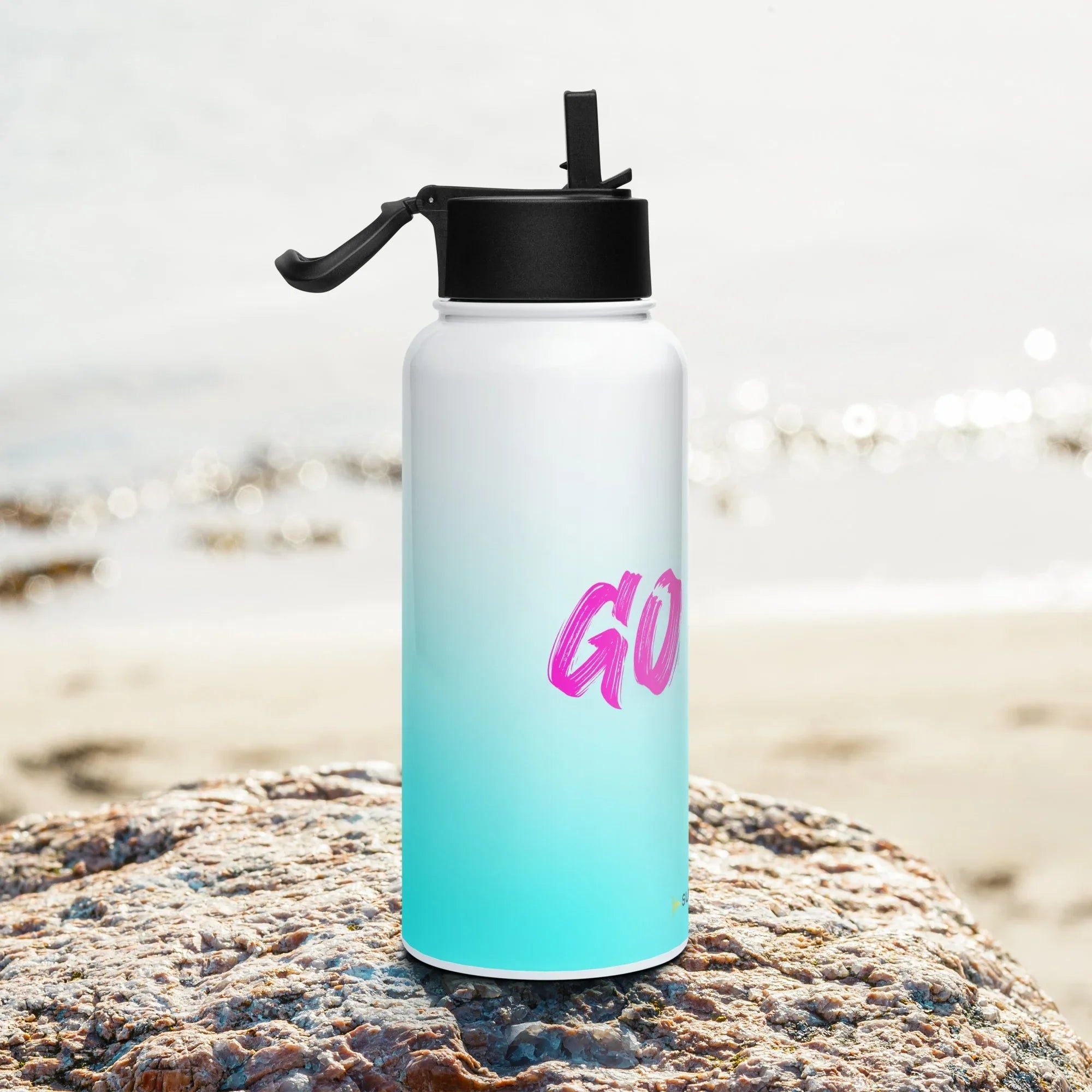 Aviation Edelstahl Trinkflasche mit Strohhalm "Go Fly" für Piloten, Crews, Kinder & Planespotter made by SUPERSONIC aero 4U