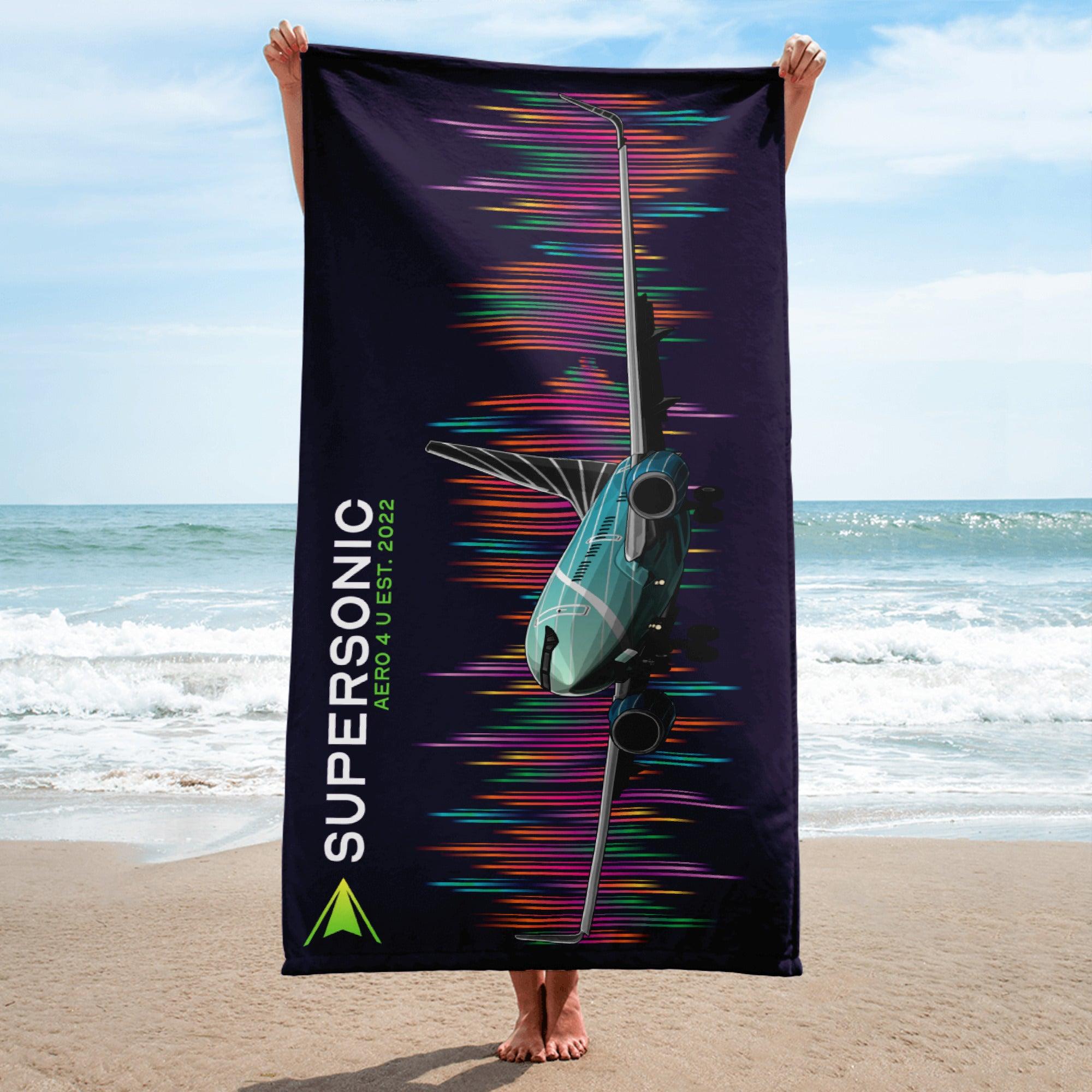 Aviation Strandtuch "Boeing 737 BBJ" für Piloten, Crews, Kinder & Planespotter made by SUPERSONIC aero 4U