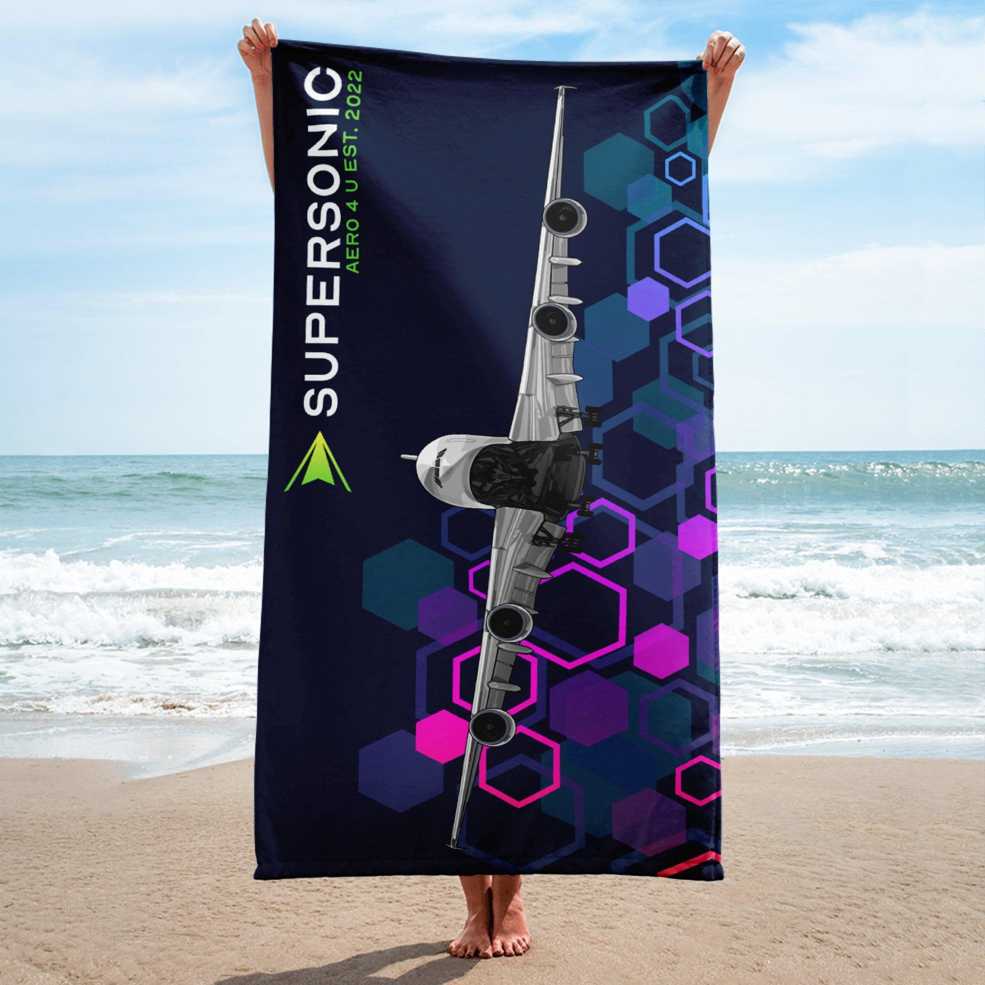 Aviation Strandtuch "Airbus A380" für Piloten, Crews, Kinder & Planespotter made by SUPERSONIC aero 4U