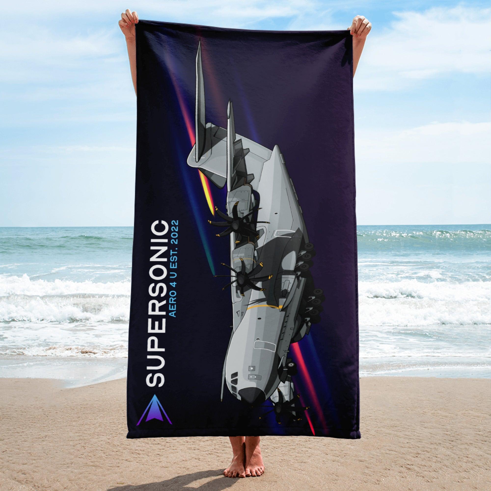 Aviation Strandtuch "Airbus A400M Military Transporter" für Piloten, Crews, Kinder & Planespotter made by SUPERSONIC aero 4U