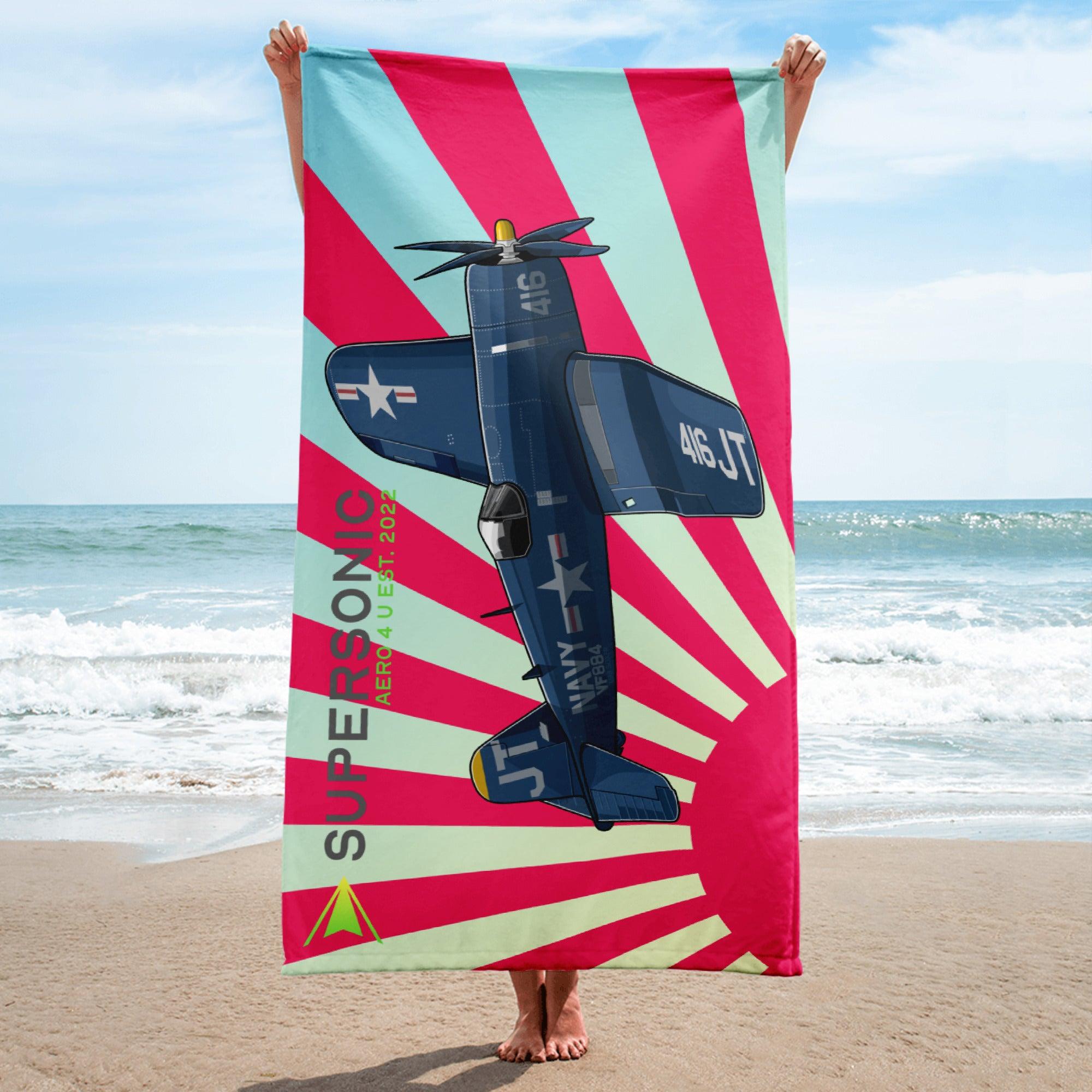 Aviation Strandtuch "Corsair Classic Flyer" für Piloten, Crews, Kinder & Planespotter made by SUPERSONIC aero 4U