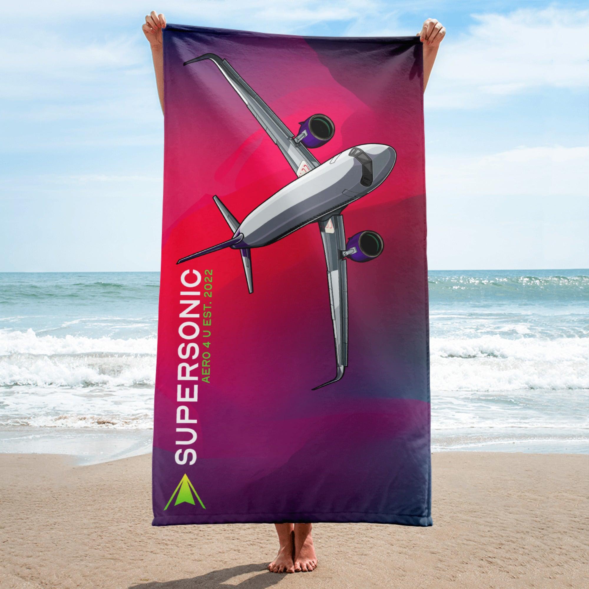 Aviation Strandtuch "Airbus A320 Neo" für Piloten, Crews, Kinder & Planespotter made by SUPERSONIC aero 4U